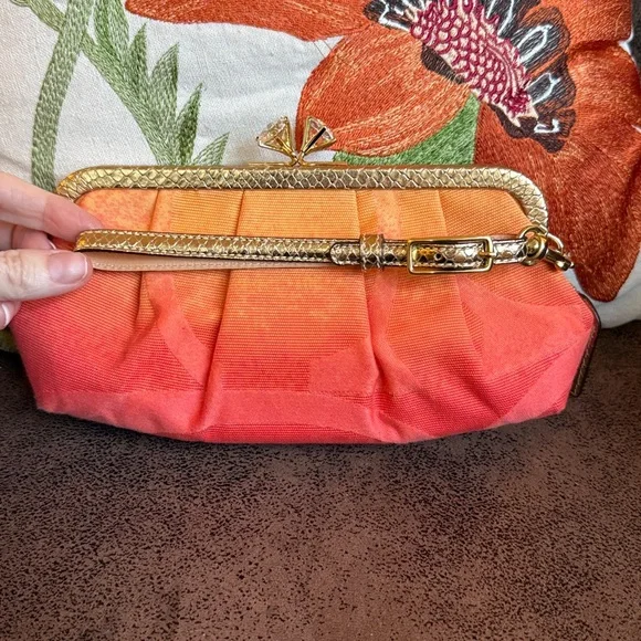 VINTAGE COACH KISSLOCK BAG 7553 GOLDEN PYTHON OPTIC SIGNATURE CANVAS LTD ED NWOT - Picture 4 of 15